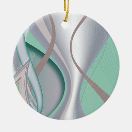 Abstrakte Schokolade Minze Tornado Keramikornament (Vorne)