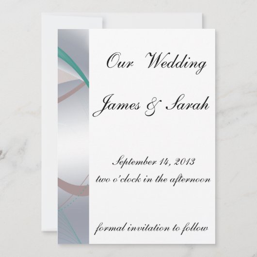 Abstrakte Schokoladenminze Save The Date (Rückseite)