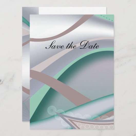 Abstrakte Schokoladenminze Save The Date (Vorne/Hinten)