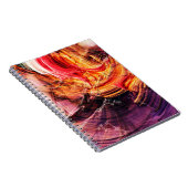 Abstrakte schöne lila, rote und gelbe leuchtende F Notizblock (Rechte Seite)