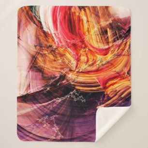 Abstrakte schöne lila, rote und gelbe leuchtende F Sherpadecke