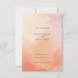Abstrakte schottische Hochzeit in Sonnenuntergangs Save The Date