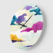 Abstrakte schottische Loch Watercolor Maluhr Große Wanduhr (Winkel)