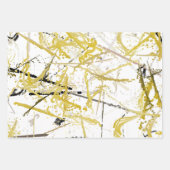 Abstrakte Schriftzeichen - Senf und Braun Geschenkpapier Set (Vorderseite 3)