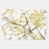 Abstrakte Schriftzeichen - Senf und Braun Geschenkpapier Set (Vorderseite 2)