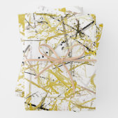 Abstrakte Schriftzeichen - Senf und Braun Geschenkpapier Set (Beispiel)