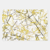 Abstrakte Schriftzeichen - Senf und Braun Geschenkpapier Set (Vorderseite)