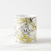 Abstrakte Schriftzeichen - Senf und Braun Kaffeetasse (Mittel)