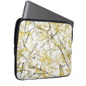 Abstrakte Schriftzeichen - Senf und Braun Laptopschutzhülle (Vorne Rechts)