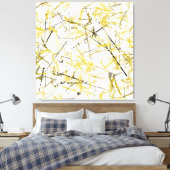 Abstrakte Schriftzeichen - Senf und Braun Leinwanddruck (Insitu (Schlafzimmer))