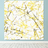 Abstrakte Schriftzeichen - Senf und Braun Leinwanddruck (Insitu (Holzboden))