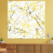 Abstrakte Schriftzeichen - Senf und Braun Leinwanddruck (Insitu (Wohnzimmer))