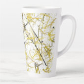 Abstrakte Schriftzeichen - Senf und Braun Milchtasse (Rechts)