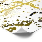 Abstrakte Schriftzeichen - Senf und Braun Poster (Ecke)