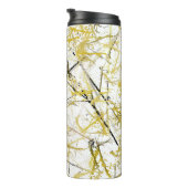 Abstrakte Schriftzeichen - Senf und Braun Thermosbecher (Nach rechts gedreht)