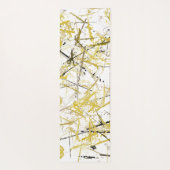 Abstrakte Schriftzeichen - Senf und Braun Yogamatte (Rückseite)