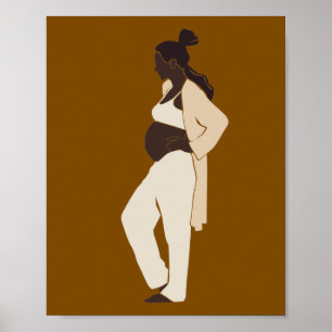 Abstrakte schwangere Frau Silhouette Maternité-Kun Poster