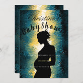 Abstrakte Schwangere Silhouette Kinderdusche Einladung (Vorne/Hinten)