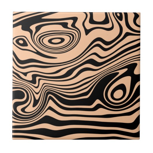 Abstrakte Schwarz-Creme-Farbe - anpassbar Fliese (Vorderseite)