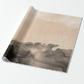 abstrakte Schwarz-Elfenbein-Creamy-Tinte Malerei U Geschenkpapier (Ungerollt)