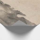 abstrakte Schwarz-Elfenbein-Creamy-Tinte Malerei U Geschenkpapier (Ecke)