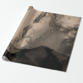 Abstrakte Schwarz-Elfenbein-Creamy-Tinte Malerei U Geschenkpapier