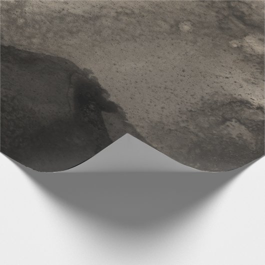 Abstrakte Schwarz-Elfenbein-Creamy-Tinte Malerei U Geschenkpapier (Ecke)