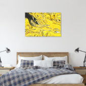 Abstrakte Schwarz-Gelb-Malerei | Beste Kunst Leinwanddruck (Insitu (Schlafzimmer))