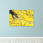 Abstrakte Schwarz-Gelb-Malerei | Beste Kunst Leinwanddruck (Insitu (Holzboden))