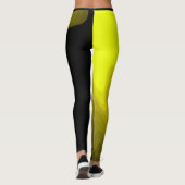 Abstrakte Schwarz-Gelb-Mustermalerei Leggings (Rückseite)