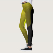 Abstrakte Schwarz-Gelb-Mustermalerei Leggings (Links)