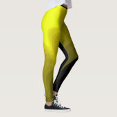 Abstrakte Schwarz-Gelb-Mustermalerei Leggings (Rechts)