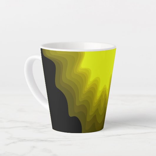 Abstrakte Schwarz-Gelb-Mustermalerei Milchtasse (Linke Ecke)