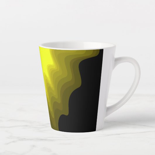 Abstrakte Schwarz-Gelb-Mustermalerei Milchtasse (Rechts)