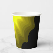 Abstrakte Schwarz-Gelb-Mustermalerei Pappbecher (Rückseite)
