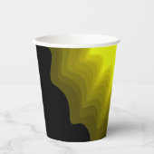 Abstrakte Schwarz-Gelb-Mustermalerei Pappbecher (Vorderseite)