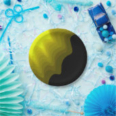 Abstrakte Schwarz-Gelb-Mustermalerei Pappteller (Party)