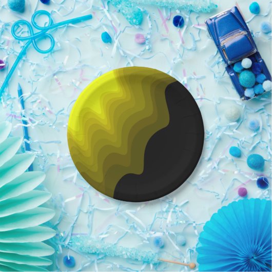 Abstrakte Schwarz-Gelb-Mustermalerei Pappteller (Party)