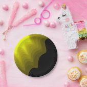 Abstrakte Schwarz-Gelb-Mustermalerei Pappteller (Party)