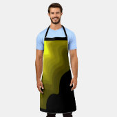 Abstrakte Schwarz-Gelb-Mustermalerei Schürze (Getragen)