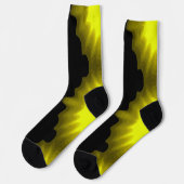 Abstrakte Schwarz-Gelb-Mustermalerei Socken (Linkes Detail)