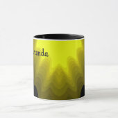 Abstrakte Schwarz-Gelb-Mustermalerei Tasse (Zentrum)