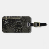 Abstrakte Schwarz Gepäckanhänger (Vorderseite horizontal)