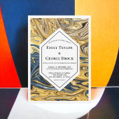 Abstrakte Schwarz-Gold-Waves Einladung