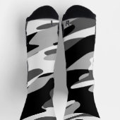 abstrakte schwarz-graue Camouflage Socken (Oben)