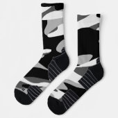 abstrakte schwarz-graue Camouflage Socken (Links)