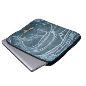 Abstrakte Schwarz-Graumalerei Laptopschutzhülle (Vorne Knopf)