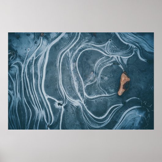 Abstrakte Schwarz-Graumalerei Poster (Vorne)