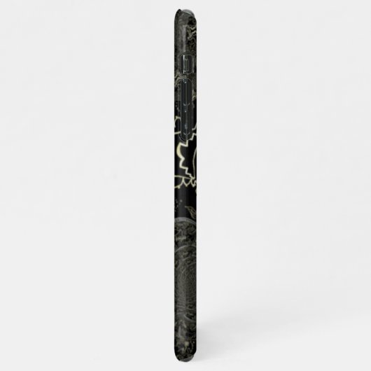 Abstrakte Schwarz iPhone Hülle (Linke Seite)