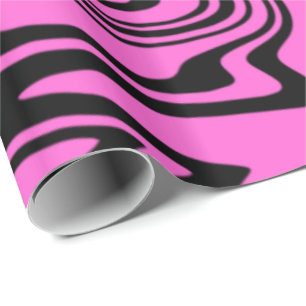 Abstrakte schwarz-rosa Linien - individuell einste Geschenkpapier